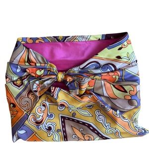 Vintage Saks Fifth Avenue Bright Abstract Print Clutch Bag Pouch